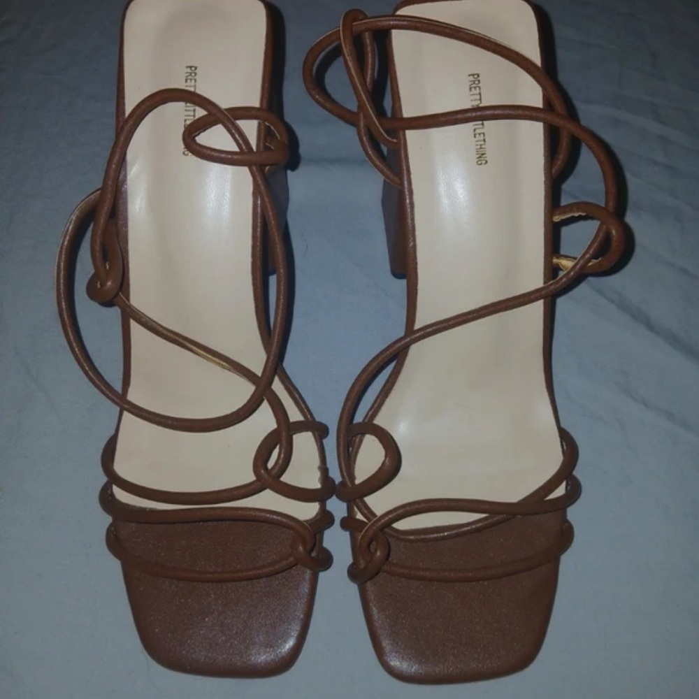 Chic Brown Strappy Heels